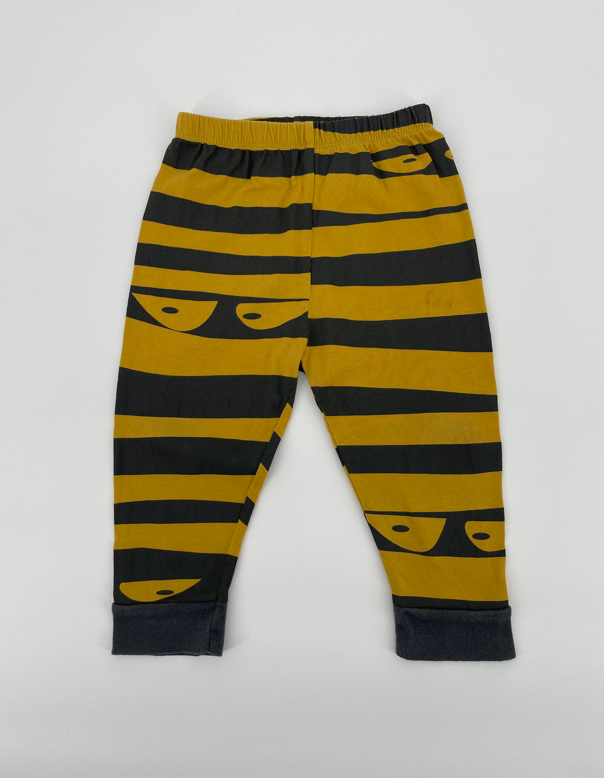 Broekje Geel Grijs Gestreept Maat 74 / 80