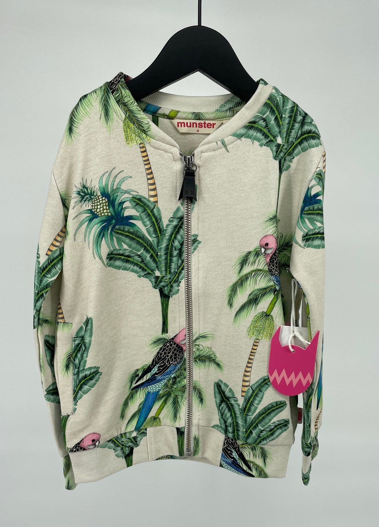 Vest Beige Palmbomen en Vogel Print