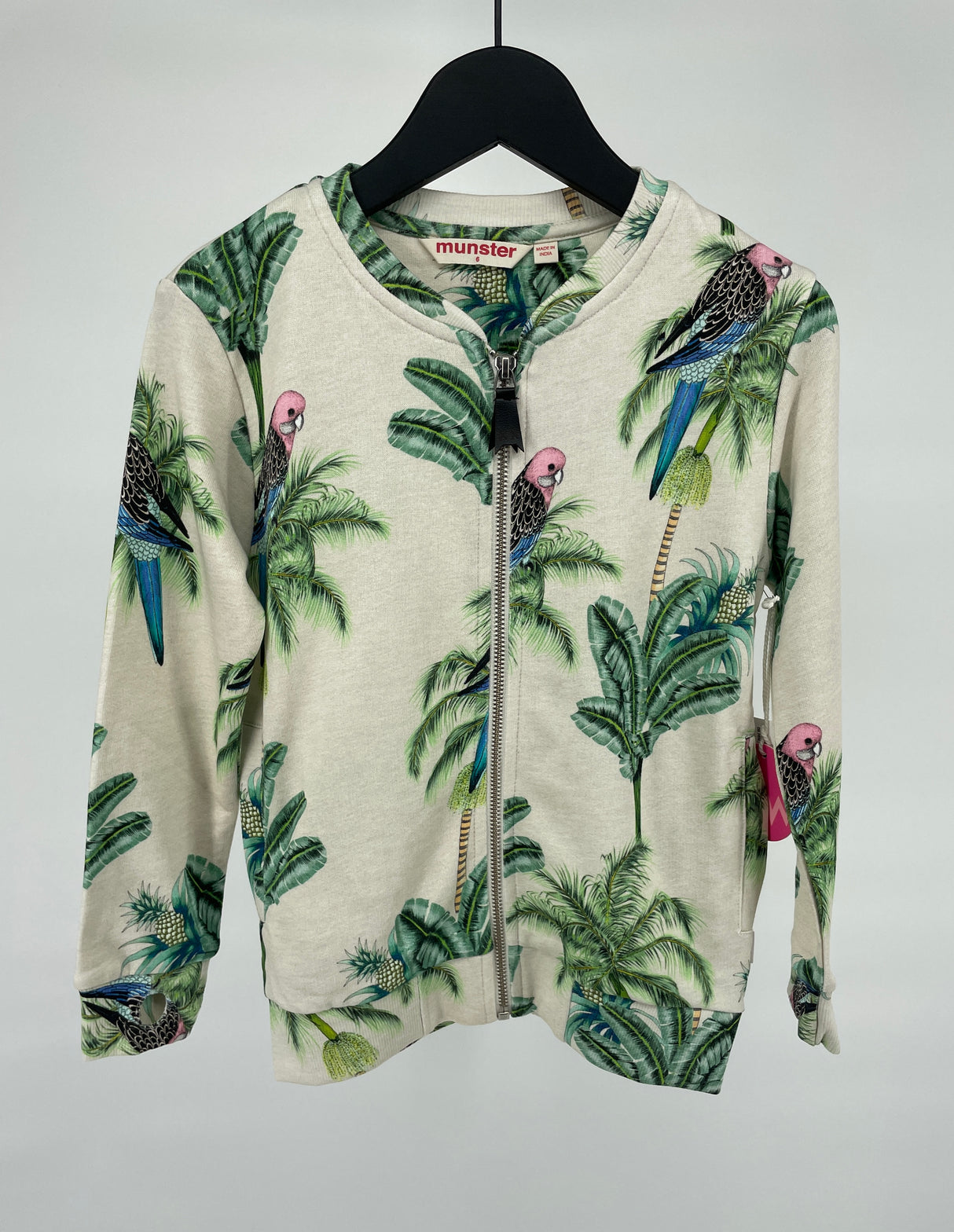 Vest Beige Palmbomen en Vogel Print