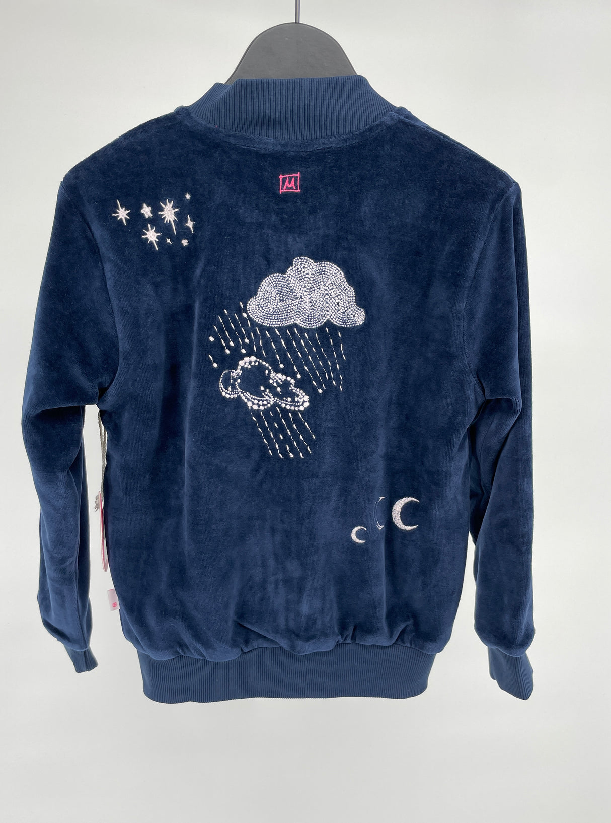 Vest Donkerblauw Velours Maan Wolk Maat 116