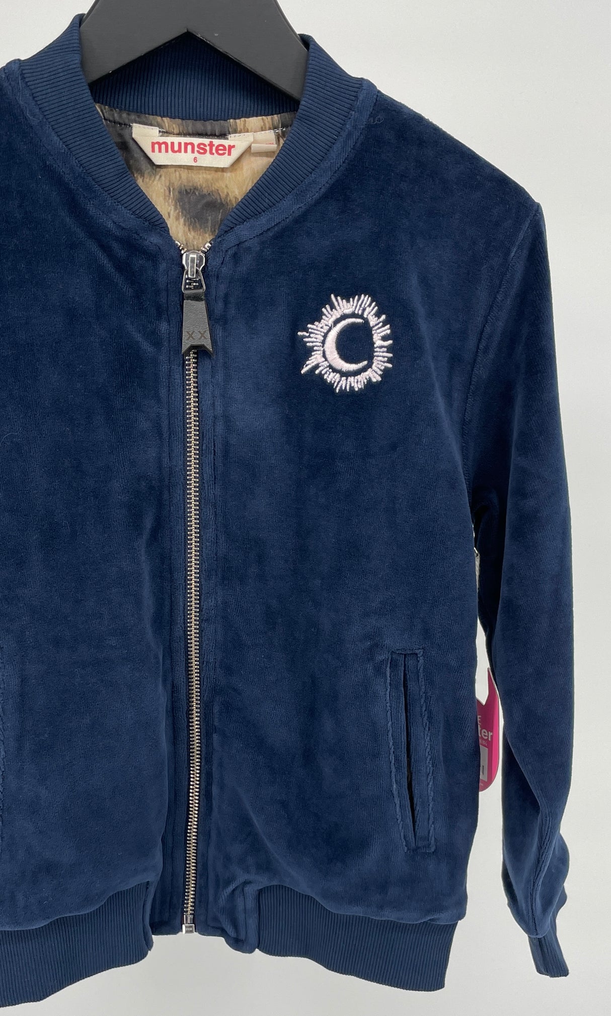 Vest Donkerblauw Velours Maan Wolk Maat 116