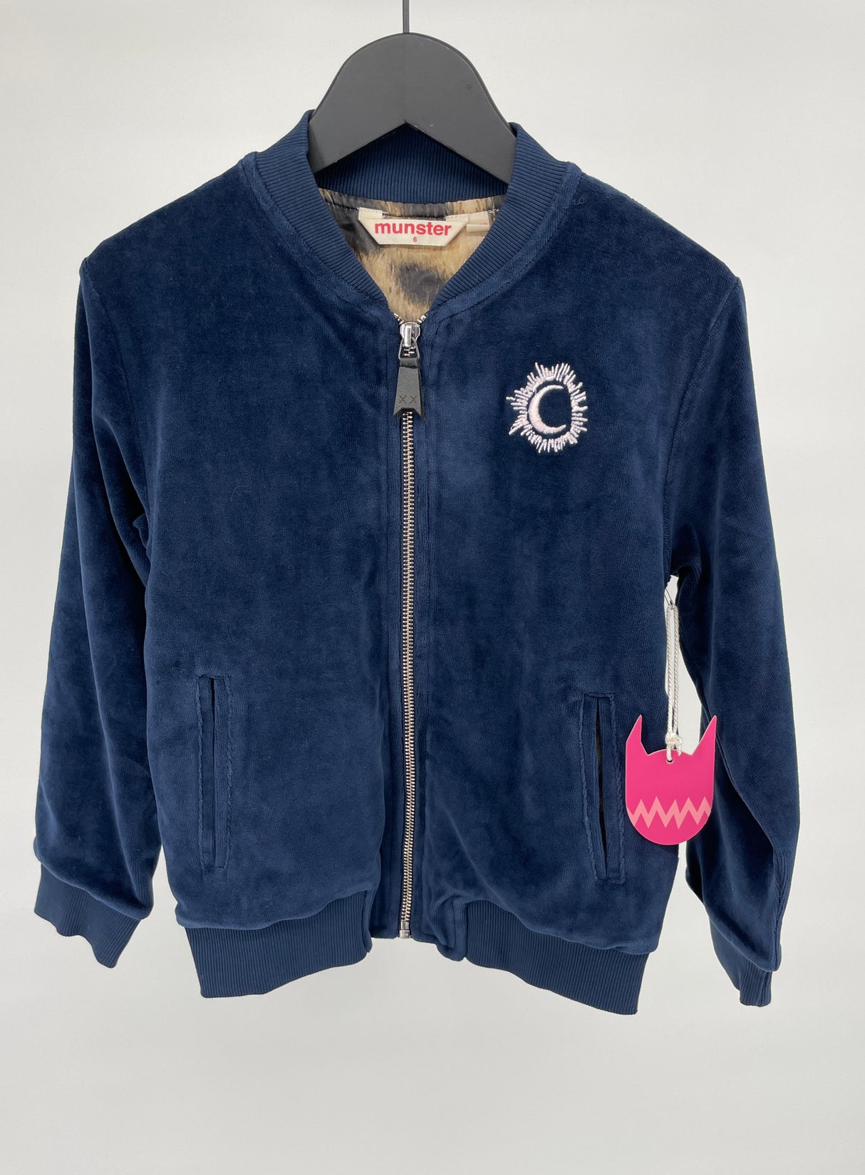 Vest Donkerblauw Velours Maan Wolk Maat 116