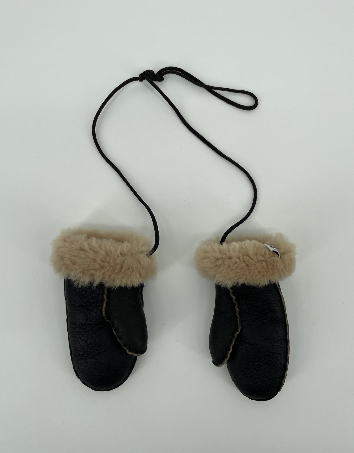 Wanten Bruin Nappa Leer Schapenbont Maat 1 - 2 Jaar