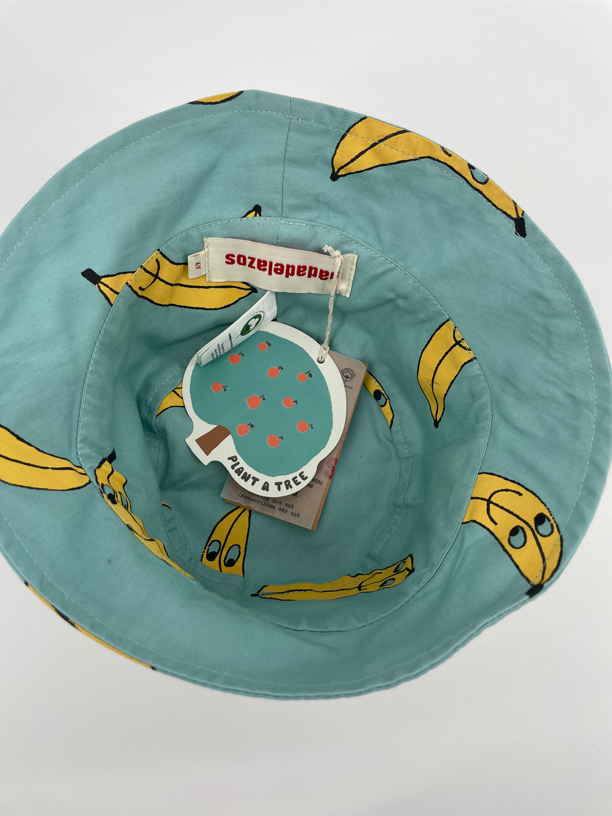 Vissershoedje Blauw Bananen Print