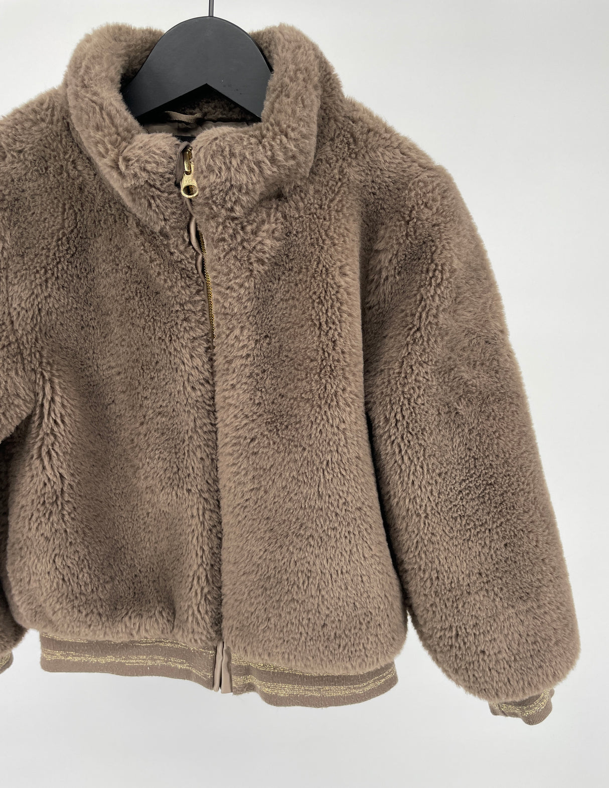 Jas Bomber Bruin Faux Fur Maat 122