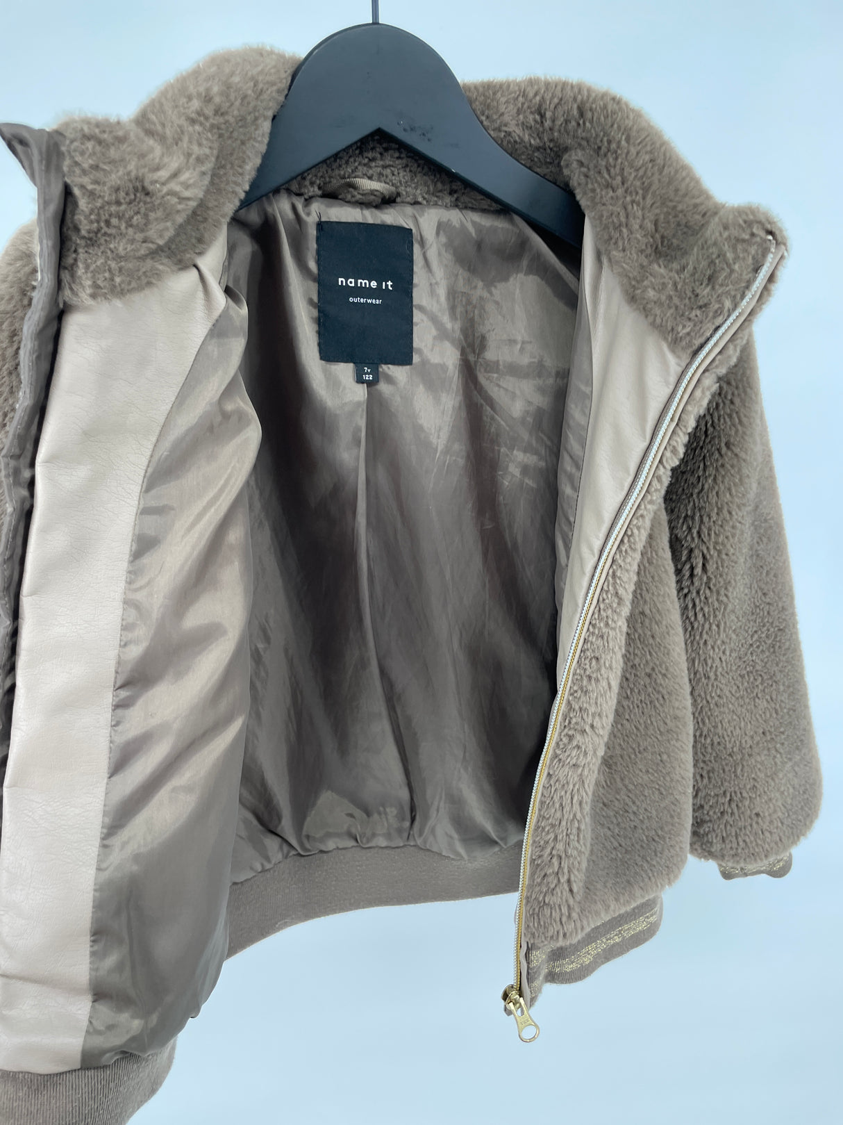 Jas Bomber Bruin Faux Fur Maat 122