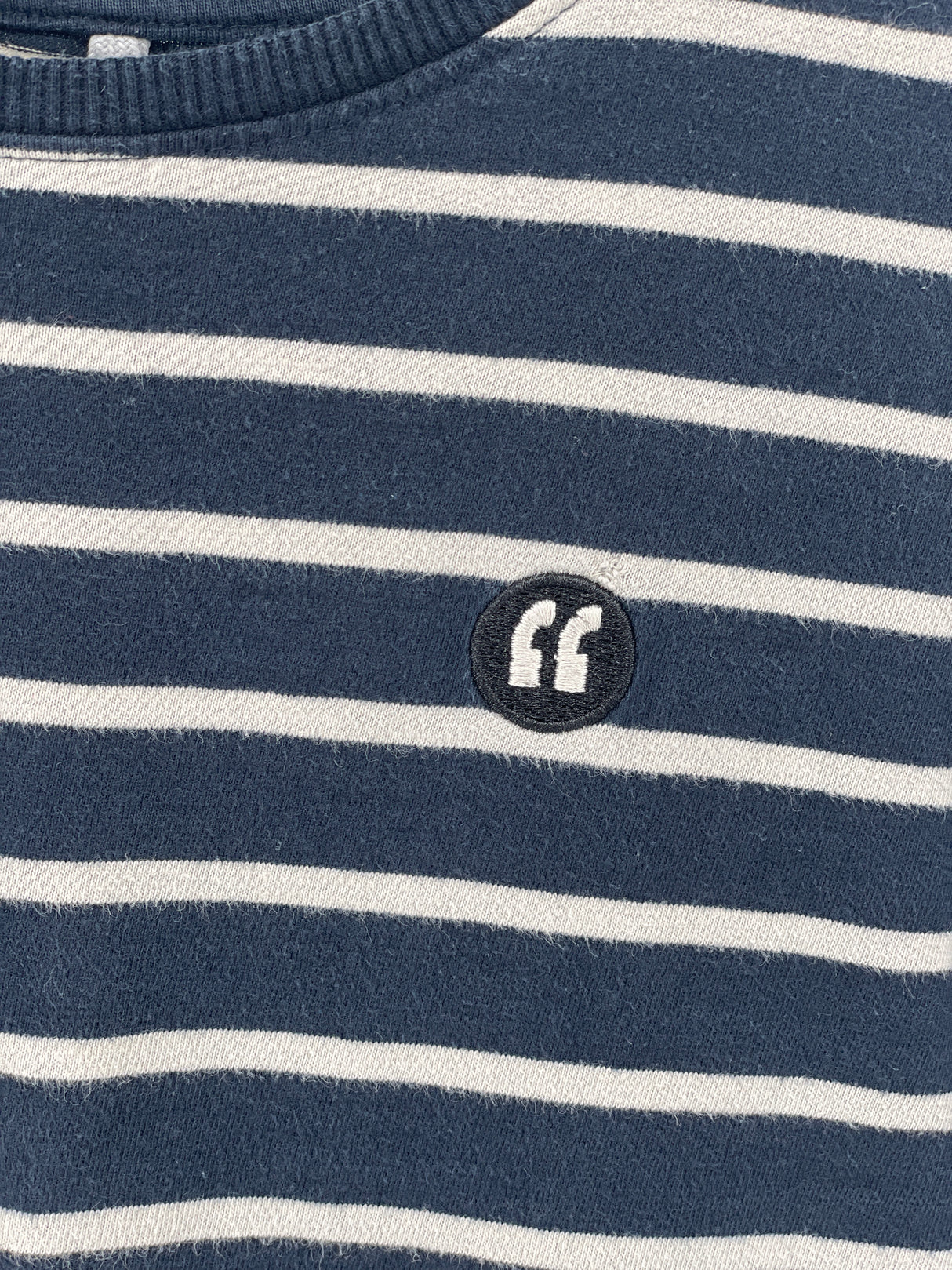 Longsleeve Donkerblauw Beige Gestreept Maat 122 / 128