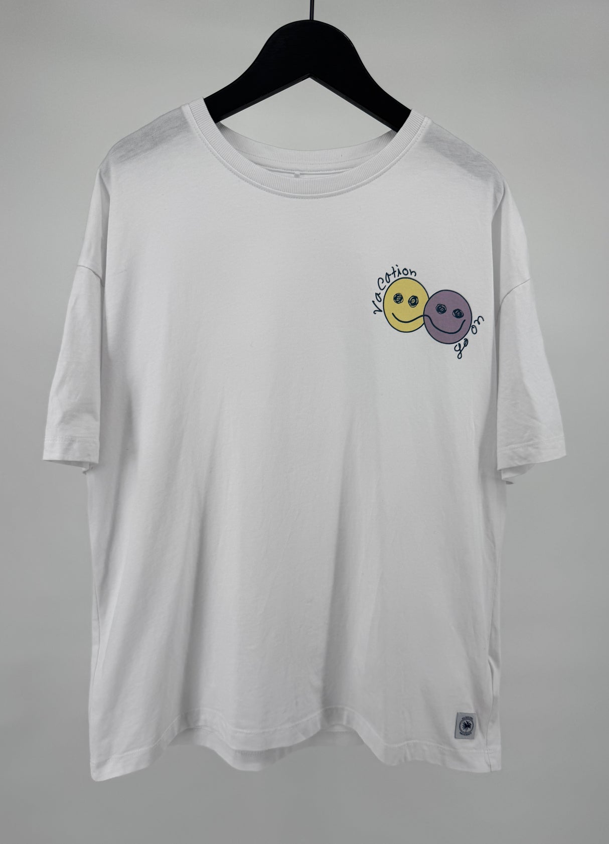 T-shirt Wit met Vacation Smileys Maat 146 / 152