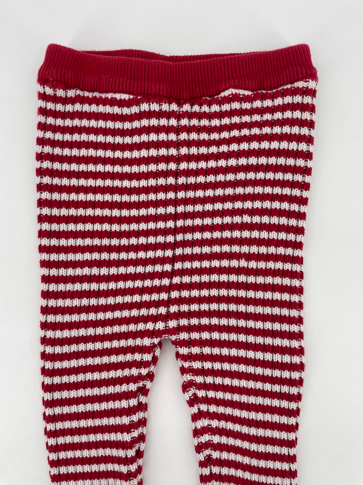 Broek Rood Wit Gestreept Gebreid Maat 74 / 80
