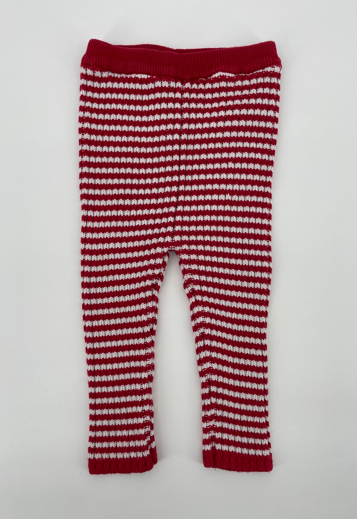 Broek Rood Wit Gestreept Gebreid Maat 74 / 80