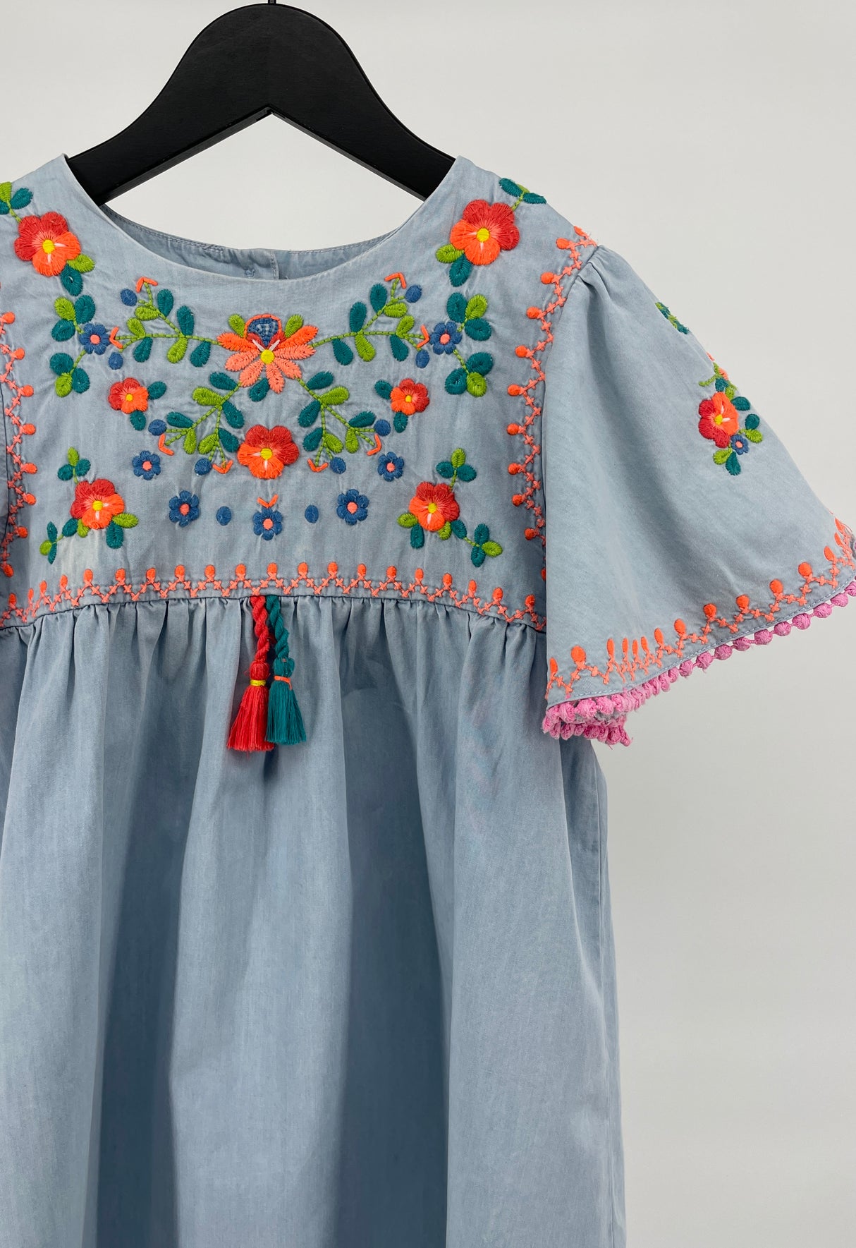 Jurk Blauw Bloemetjes Maat 116