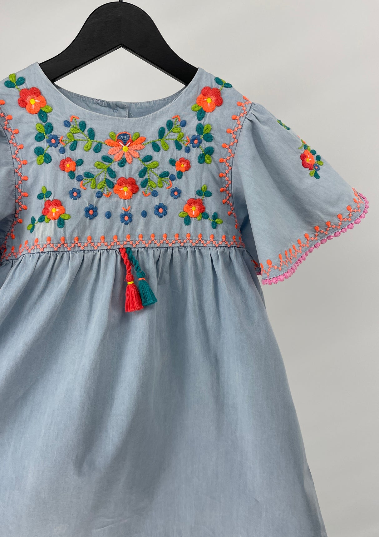 Jurk Blauw Bloemetjes Maat 116