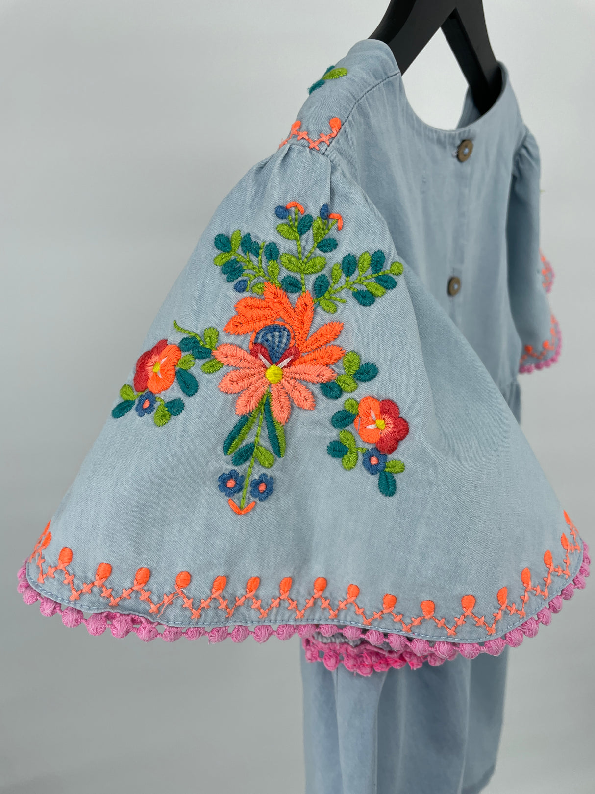 Jurk Blauw Bloemetjes Maat 116