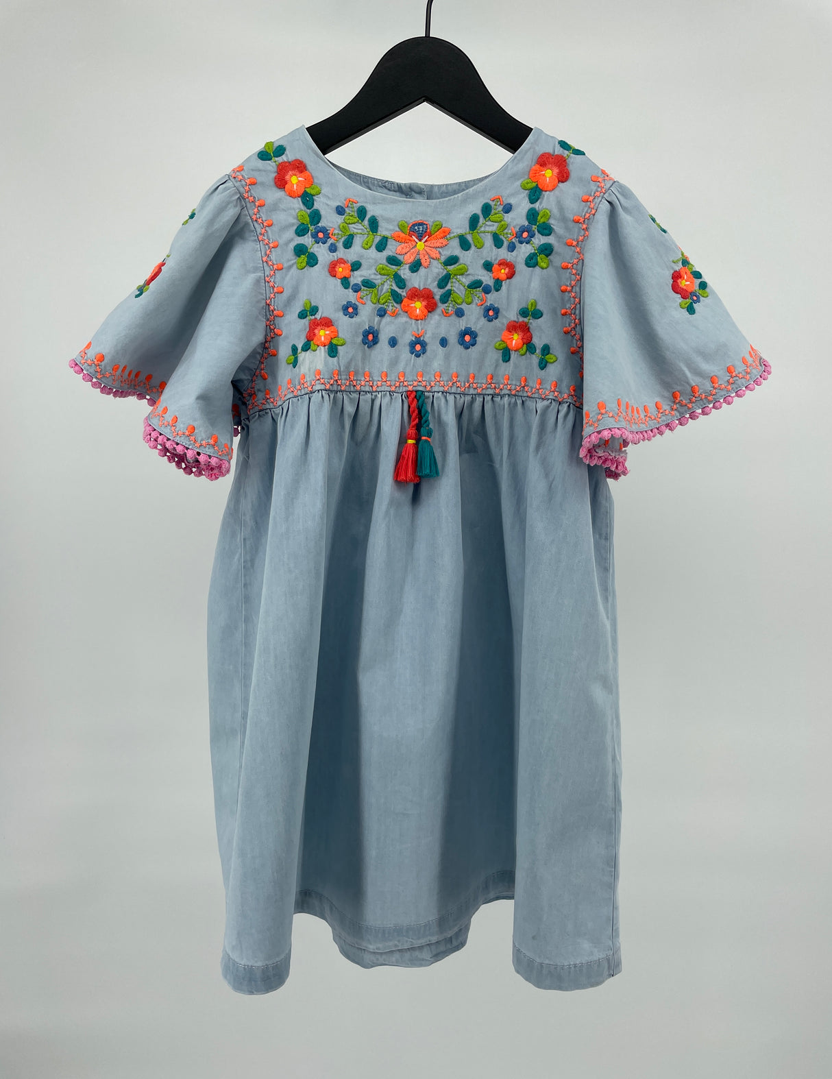 Jurk Blauw Bloemetjes Maat 116