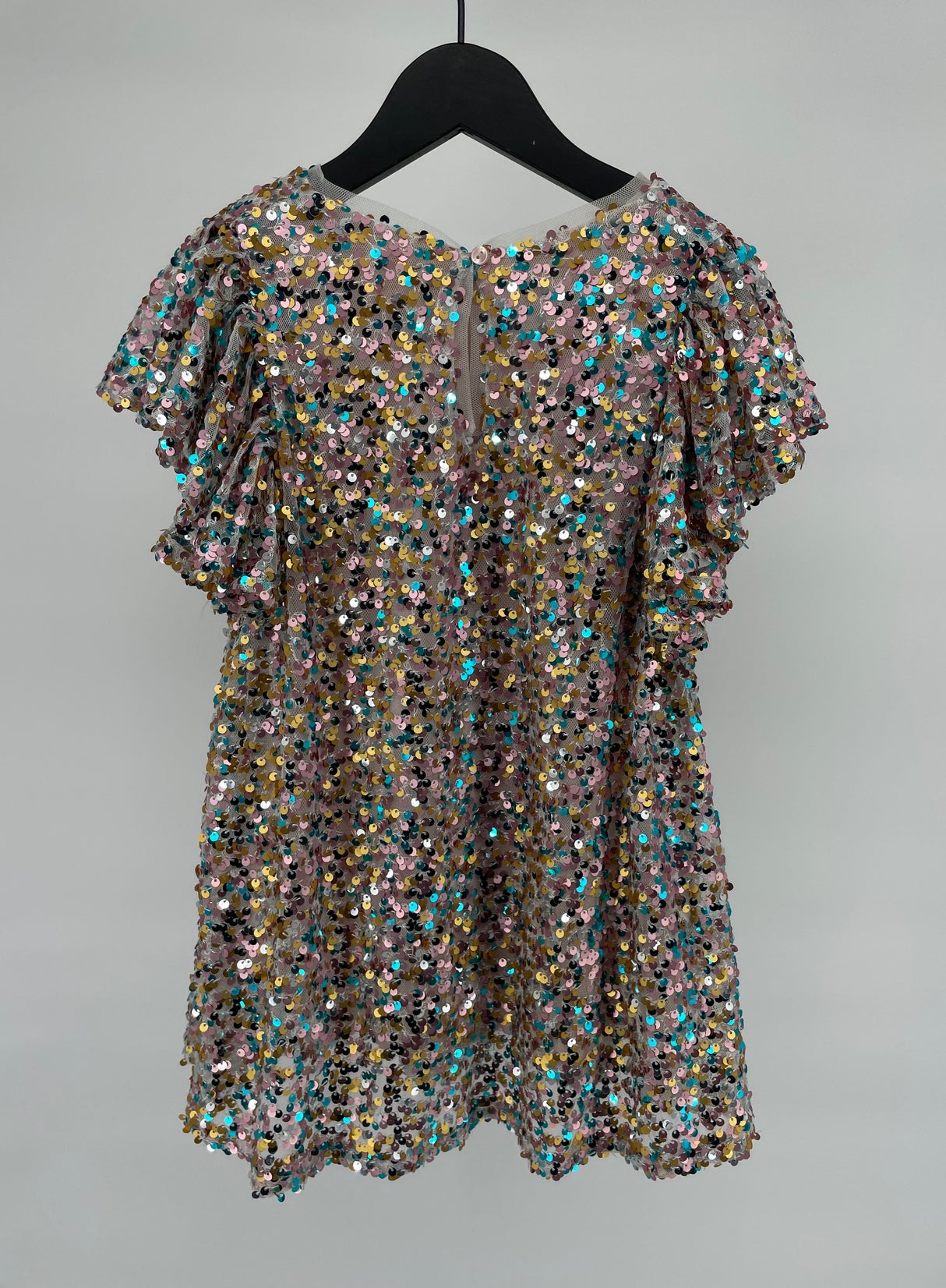 Jurk Multi Color Pailletten Feestelijk Maat 104