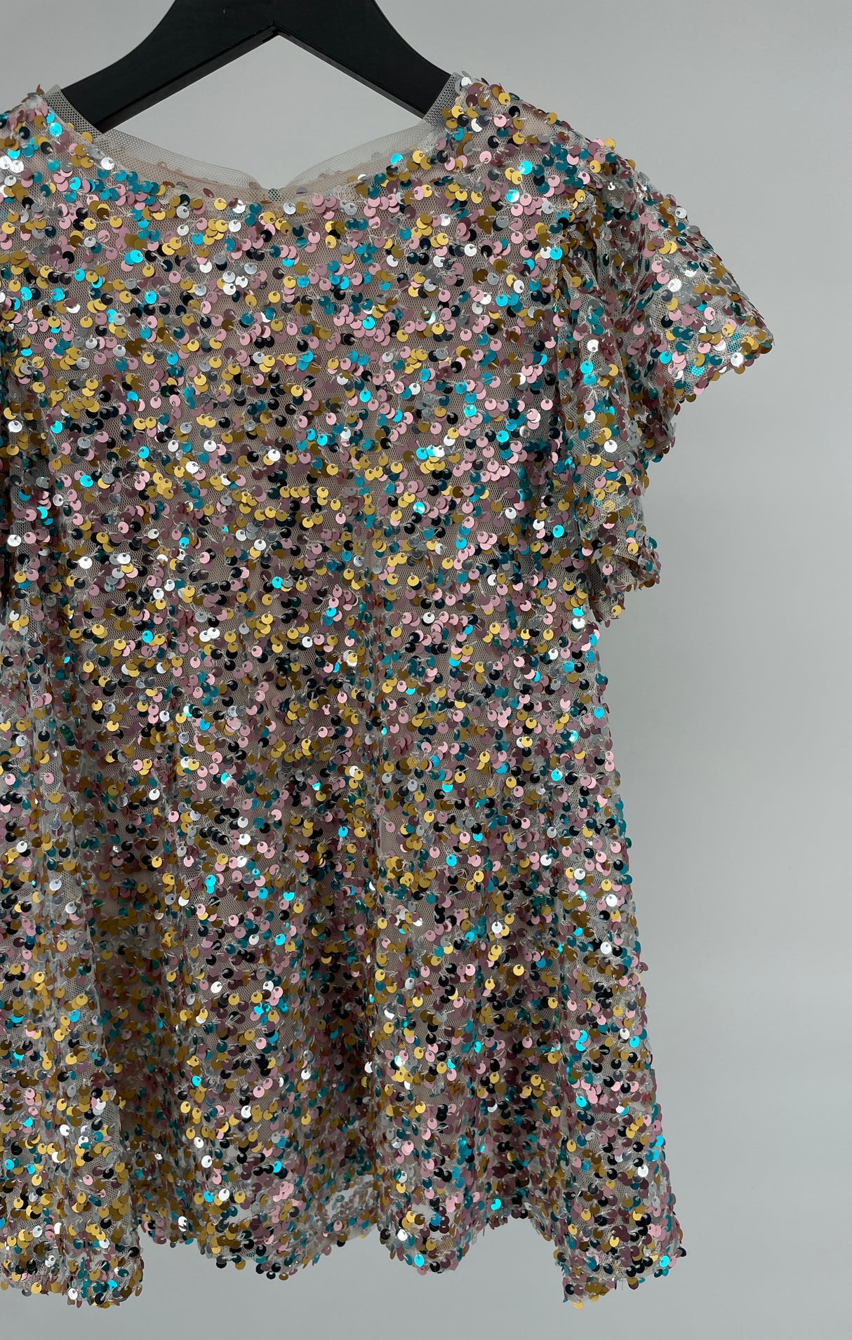 Jurk Multi Color Pailletten Feestelijk Maat 104