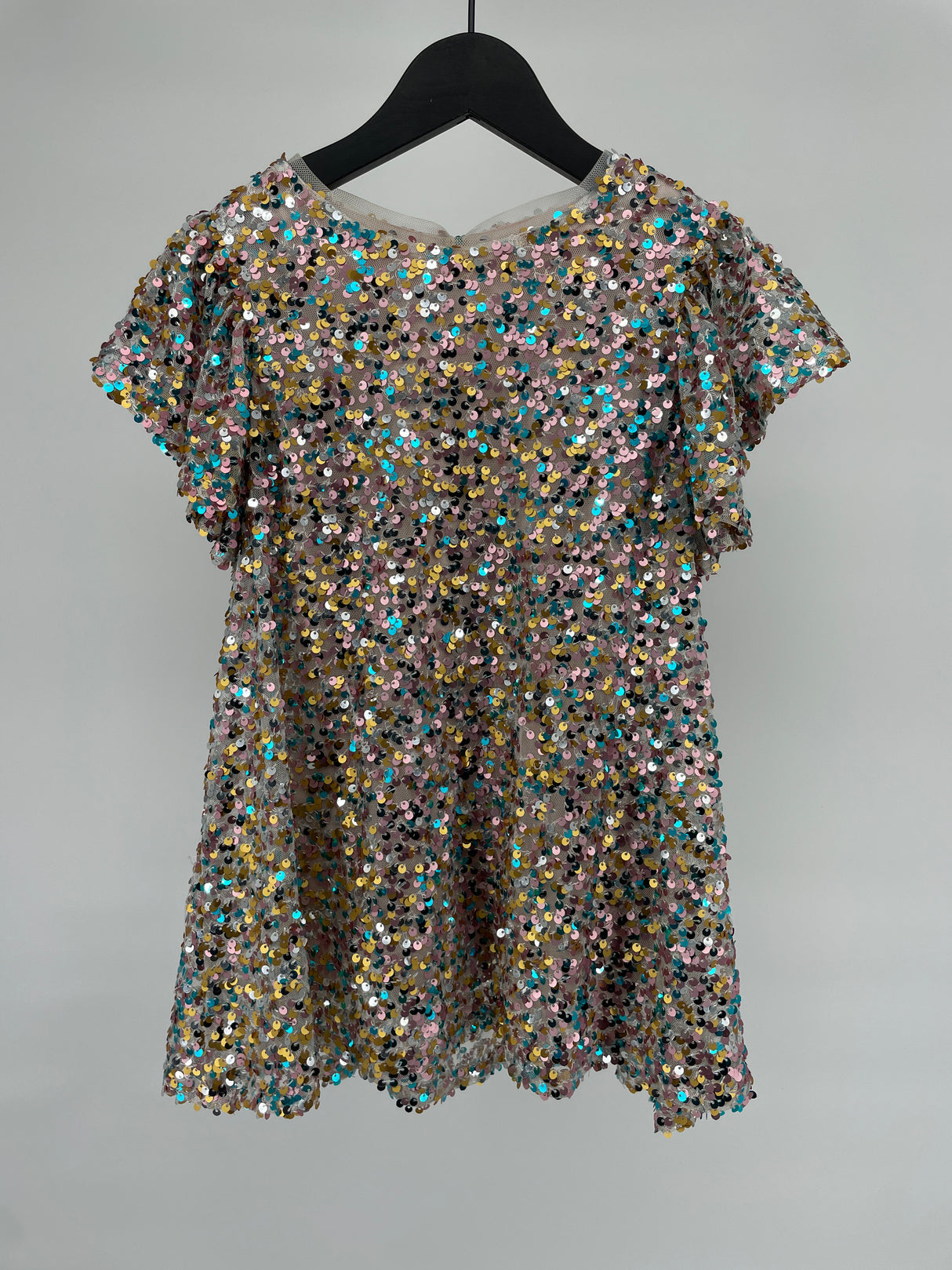 Jurk Multi Color Pailletten Feestelijk Maat 104