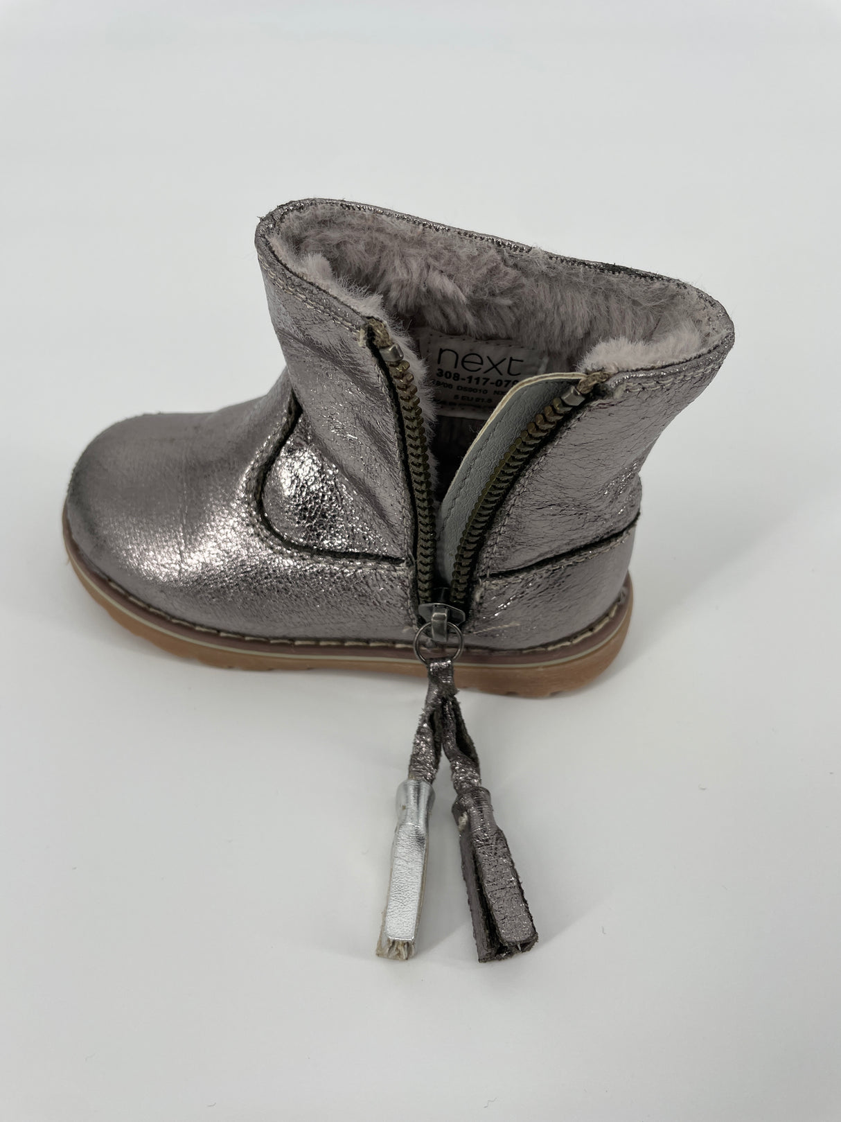 Laarsjes Zilver Gevoerd Maat 21,5