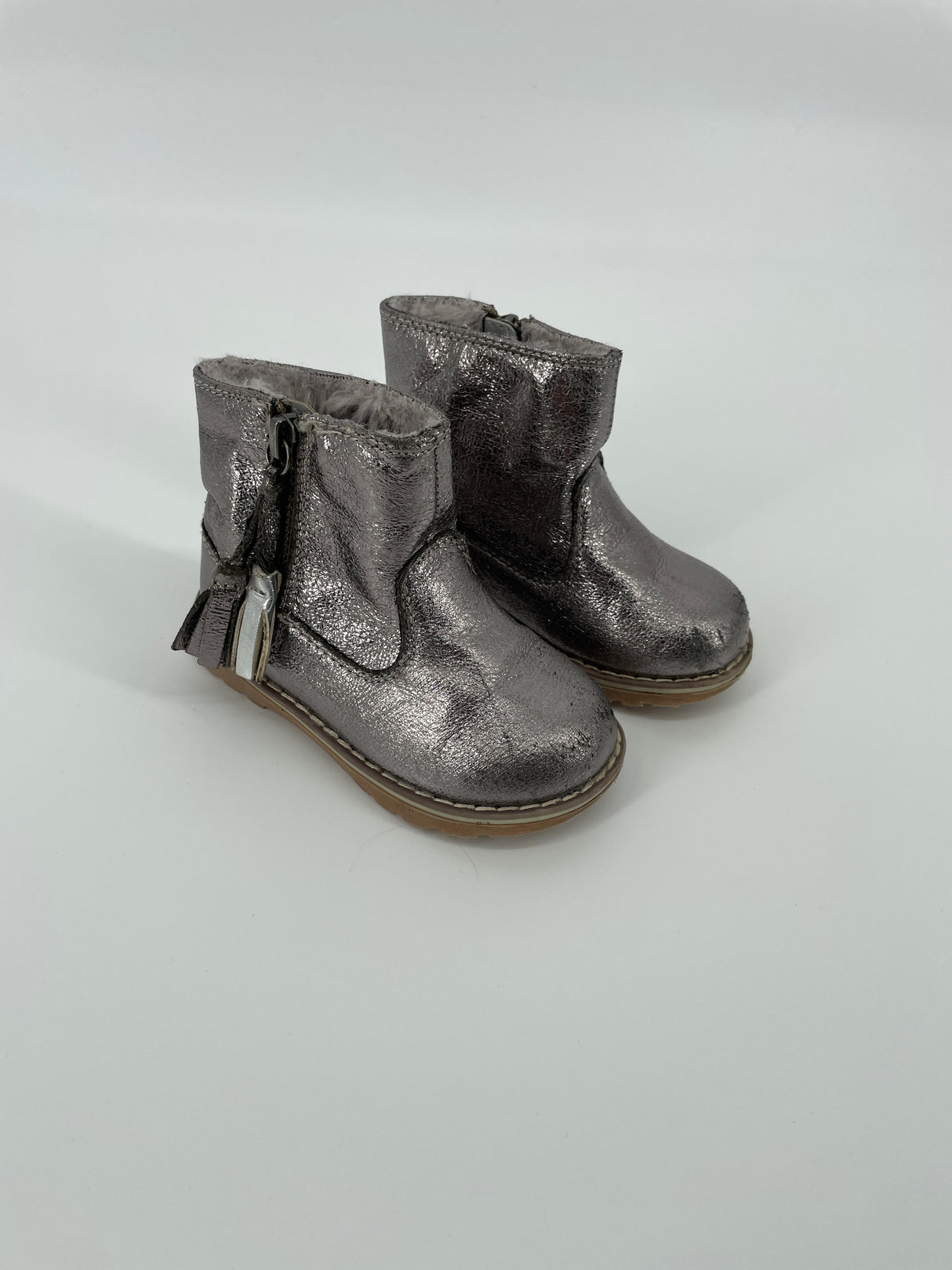 Laarsjes Zilver Gevoerd Maat 21,5