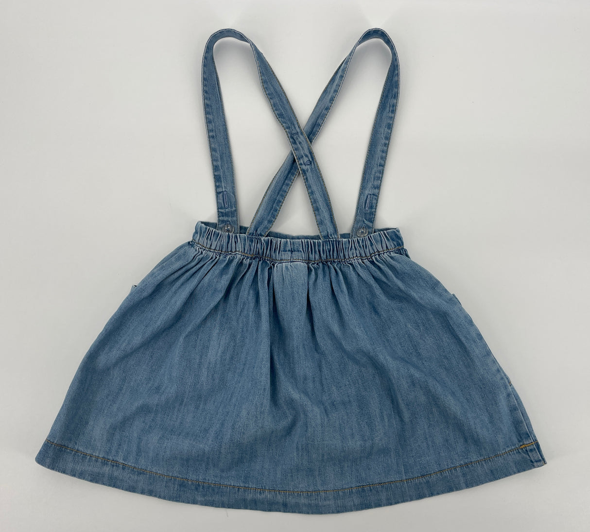 Rok Blauw Denim met Schouderbanden Maat 104