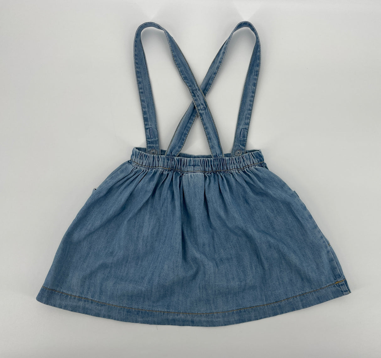 Rok Blauw Denim met Schouderbanden Maat 104