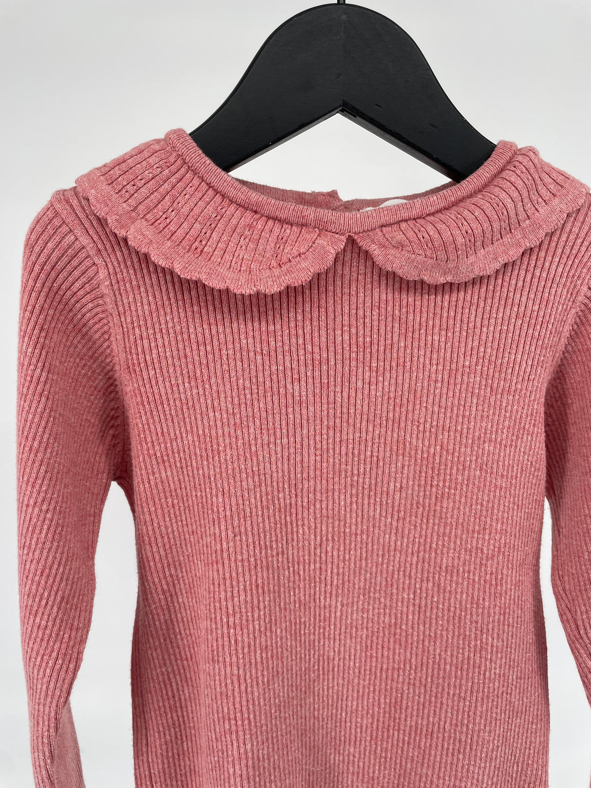 Top Roze Rib Kraagje Maat 104