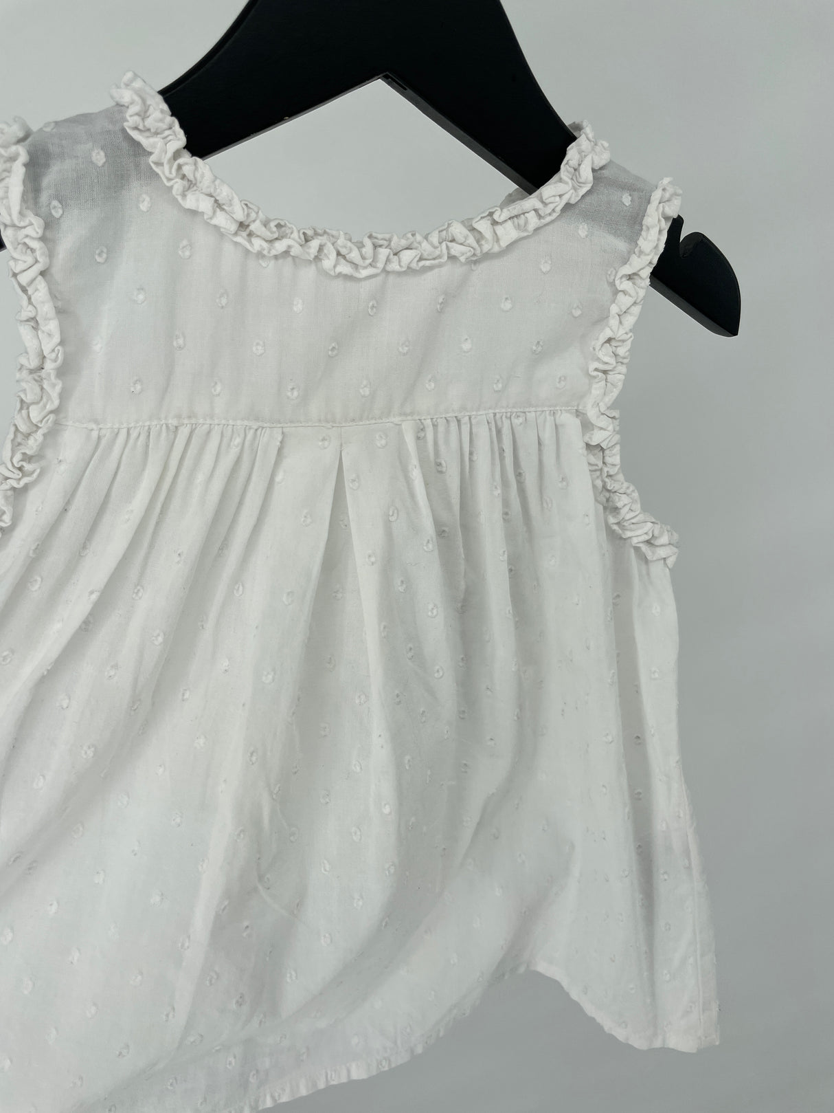 Top Mouwloos Wit met Werkje Maat 92