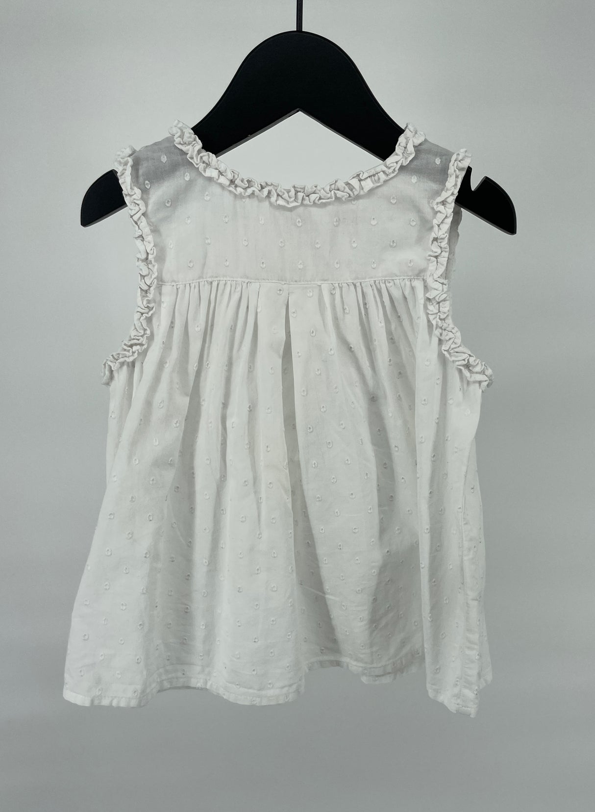 Top Mouwloos Wit met Werkje Maat 92