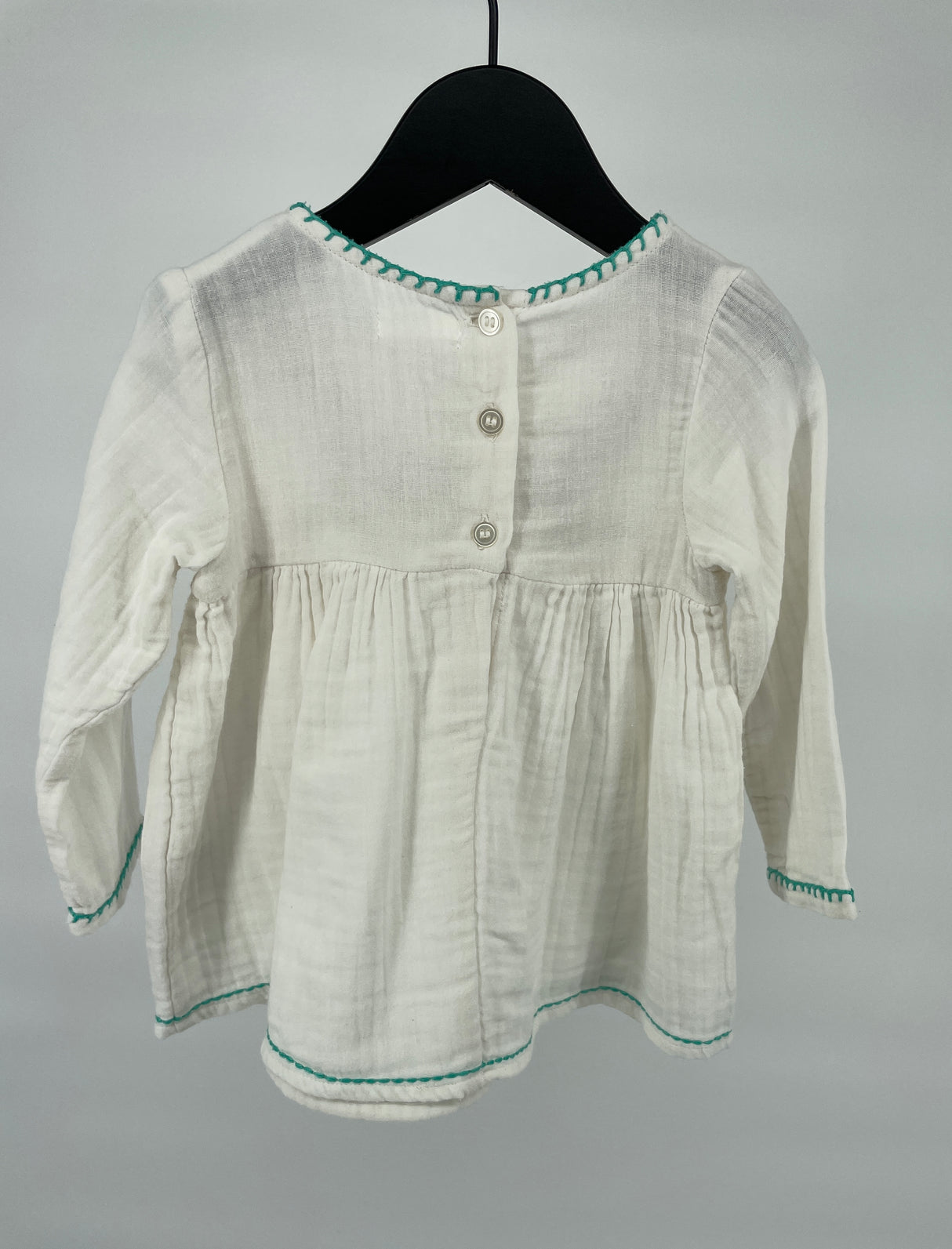 Jurkje Tuniek Wit Bloemetjes Maat 80 / 86