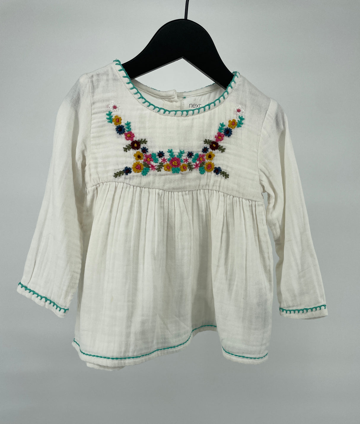 Jurkje Tuniek Wit Bloemetjes Maat 80 / 86