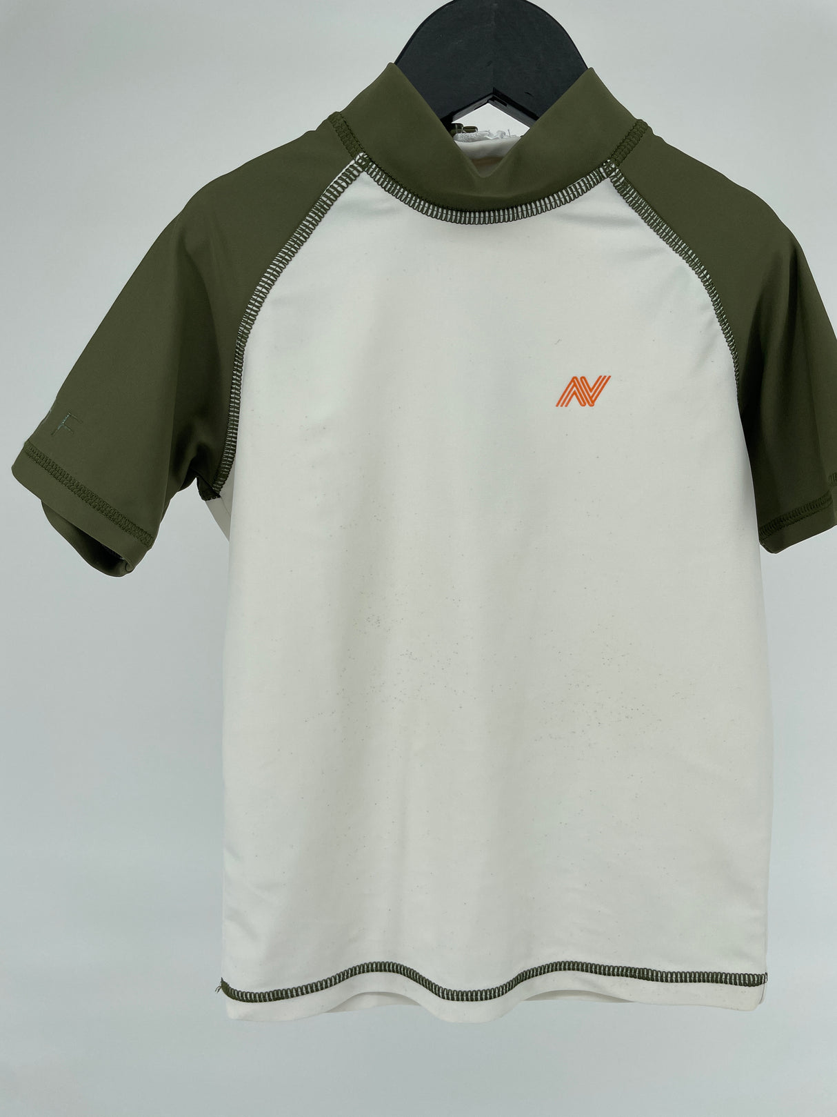 UV Surf Shirt Korte Mouw Wit Groen Maat 110