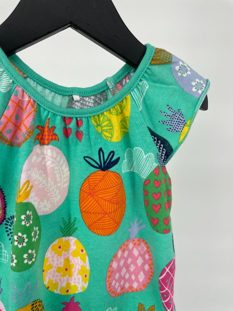 Zomerpakje Groen Multicolor Ananas Roesjes Maat 62 / 68