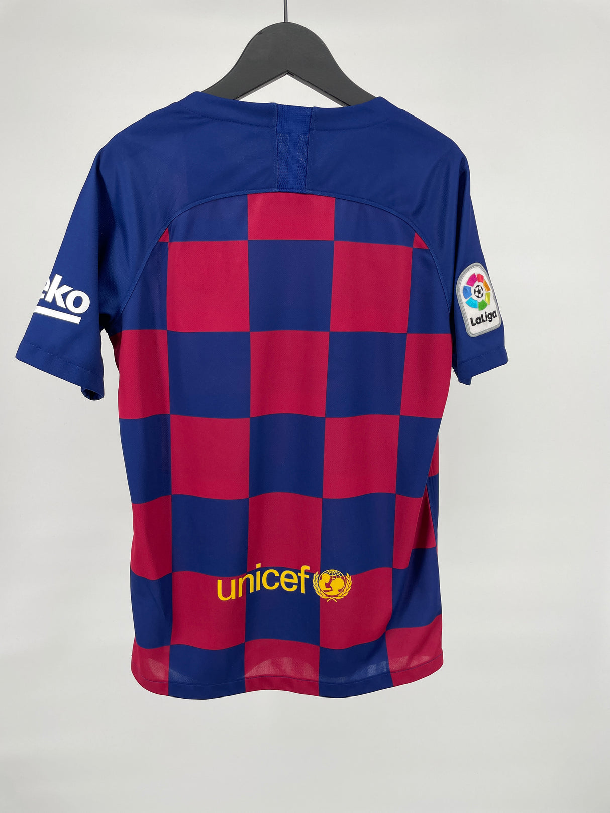 Voetbalshirt FC Barcelona Donkerblauw Rood Geblokt Maat 146 / 152