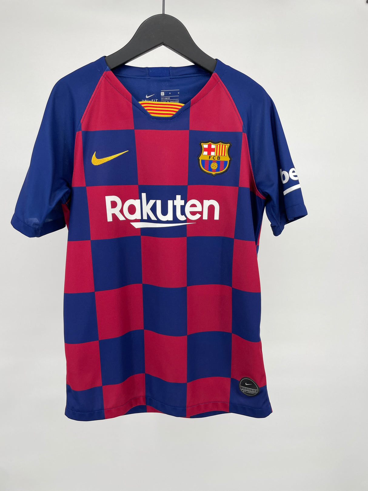 Voetbalshirt FC Barcelona Donkerblauw Rood Geblokt Maat 146 / 152