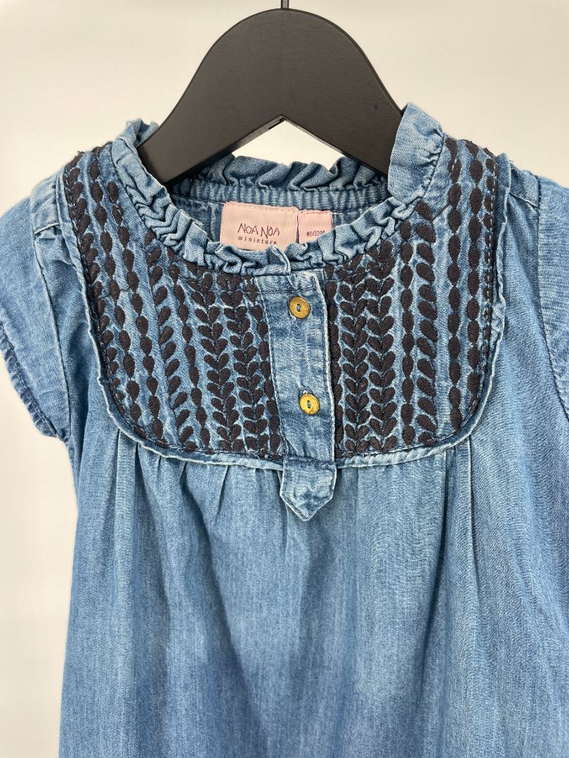 Jurk Denim Blauw Roesjes Maat 80