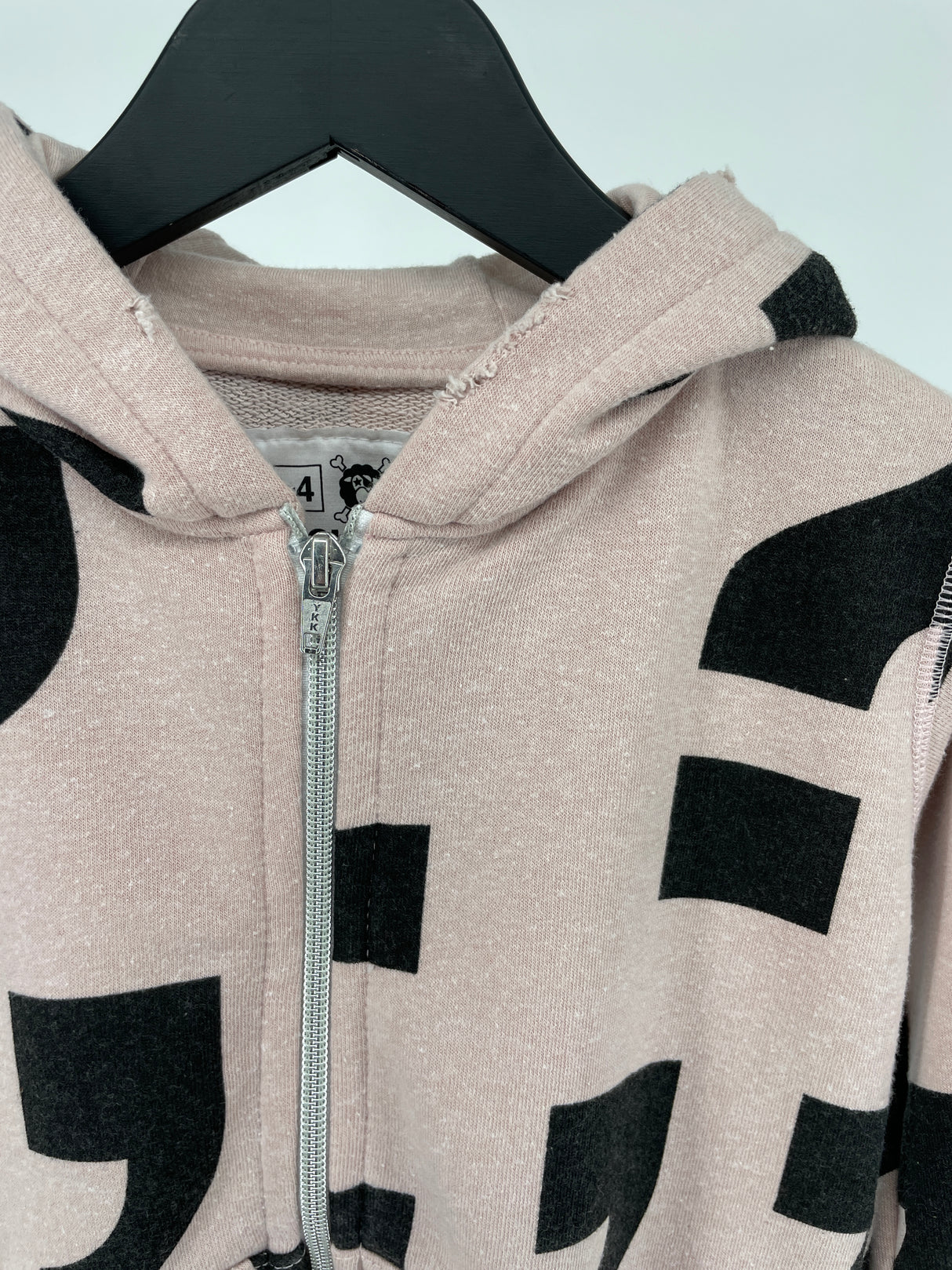 Vest Capuchon Roze Zwart Leestekens Maat 98