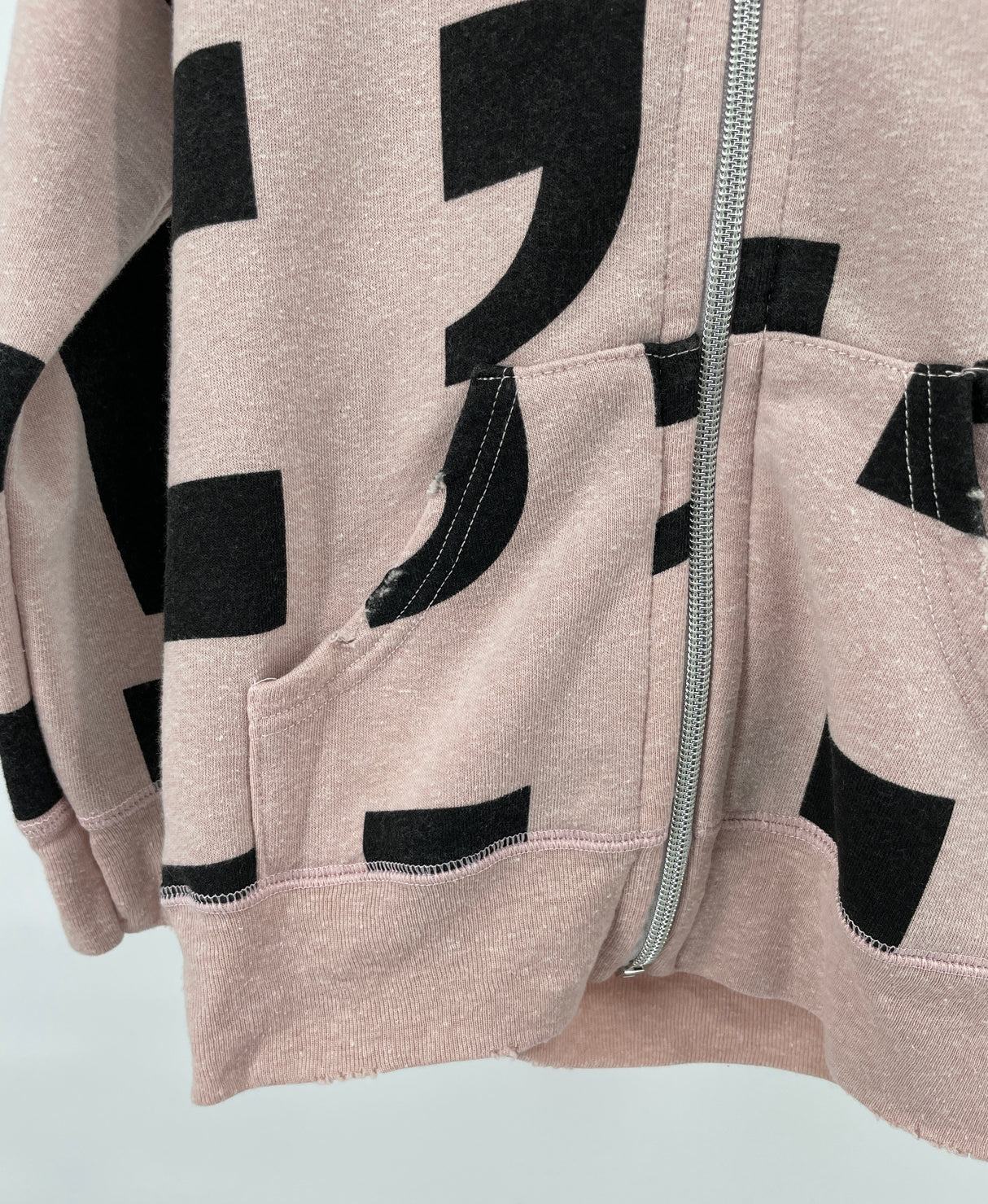 Vest Capuchon Roze Zwart Leestekens Maat 98