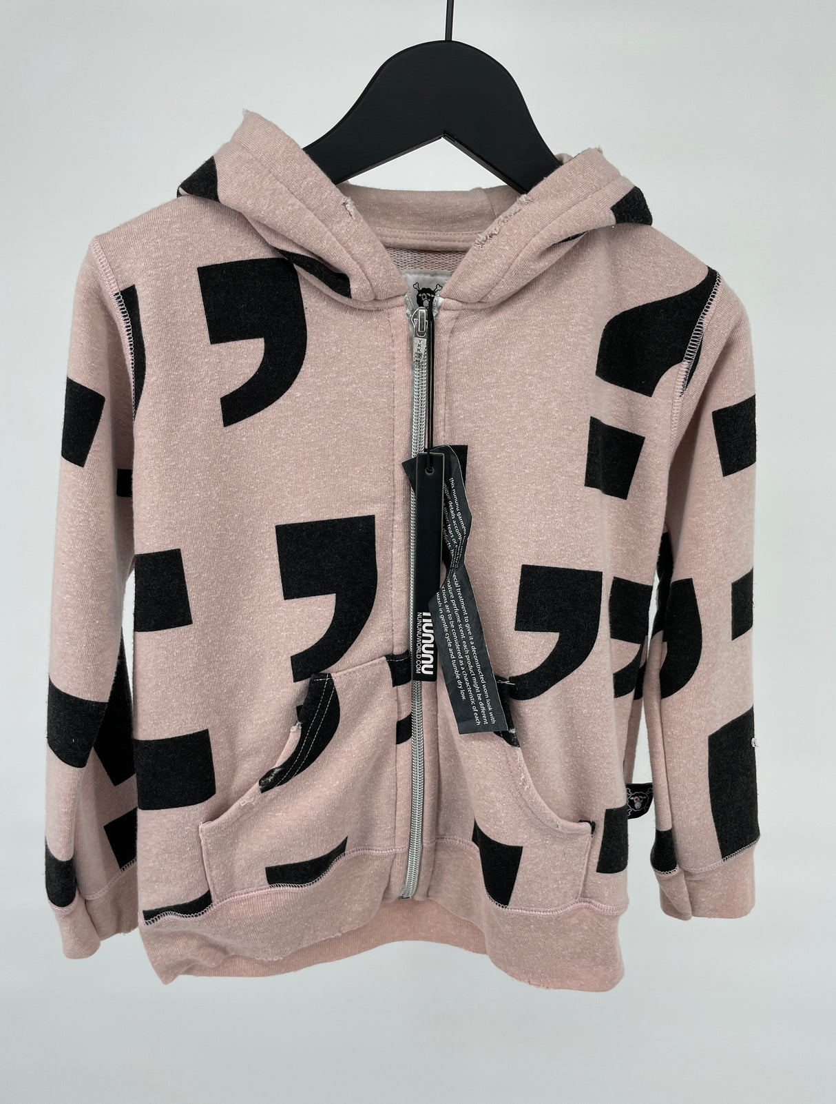 Vest Capuchon Roze Zwart Leestekens Maat 98