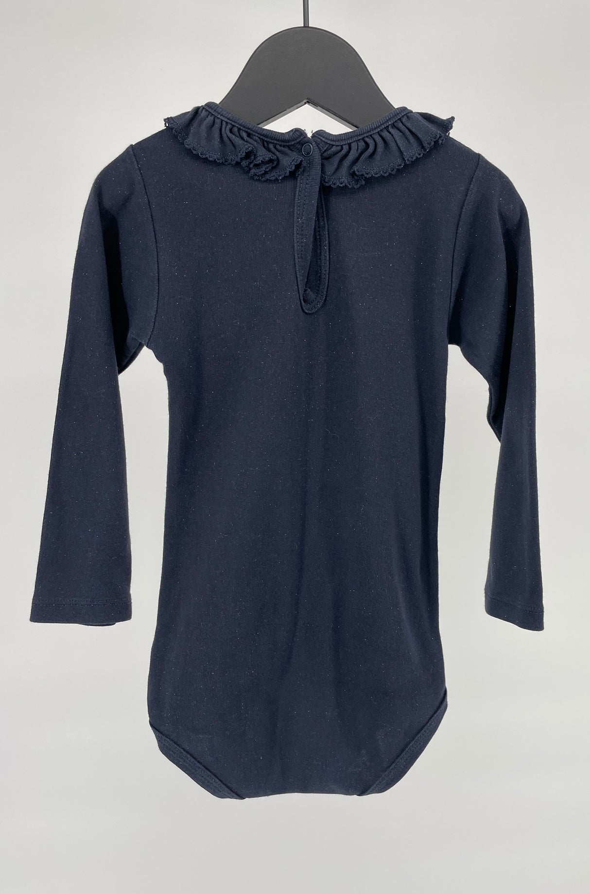 Romper Donkerblauw Gouden Spikkel Kraagje Maat 86