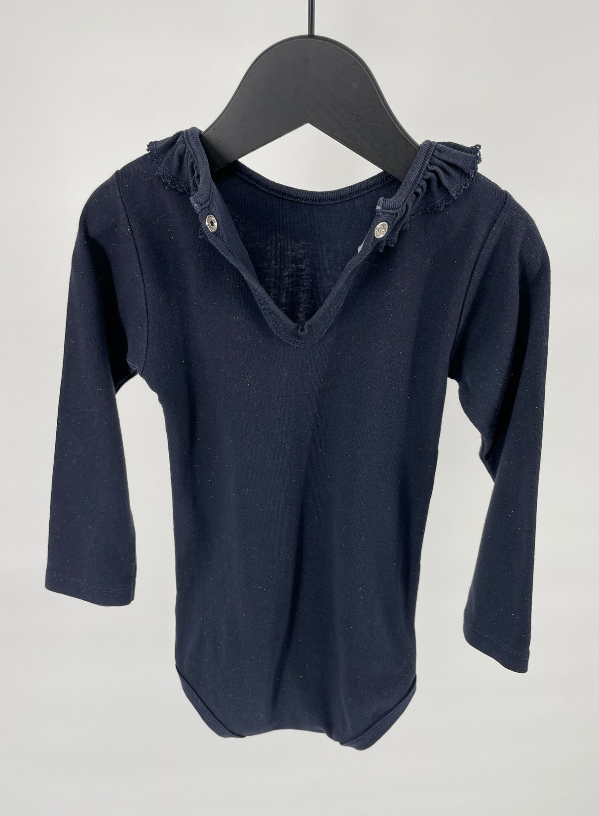 Romper Donkerblauw Gouden Spikkel Kraagje Maat 86