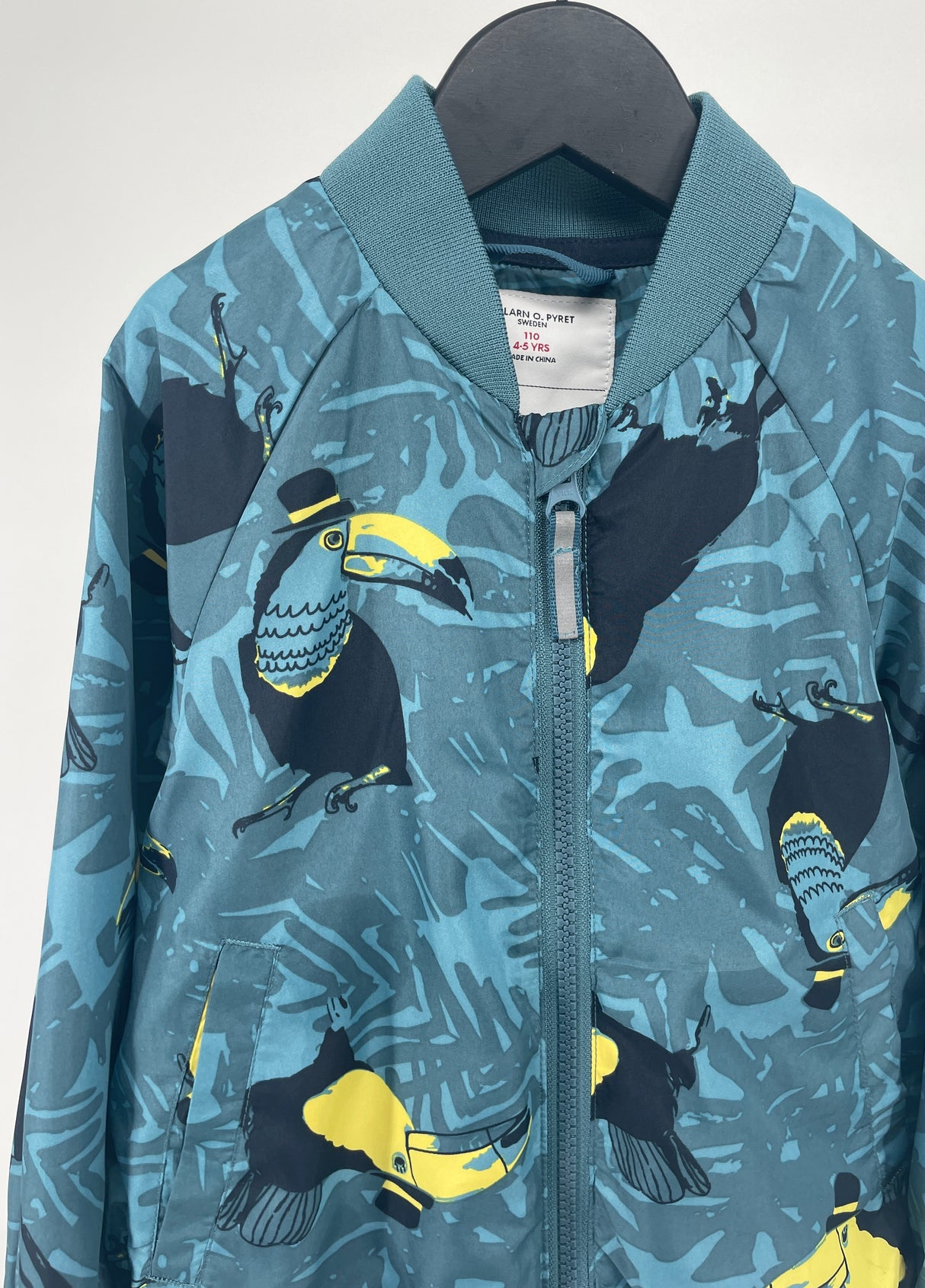 Bomber Jas Groen Toekan Print Maat 110