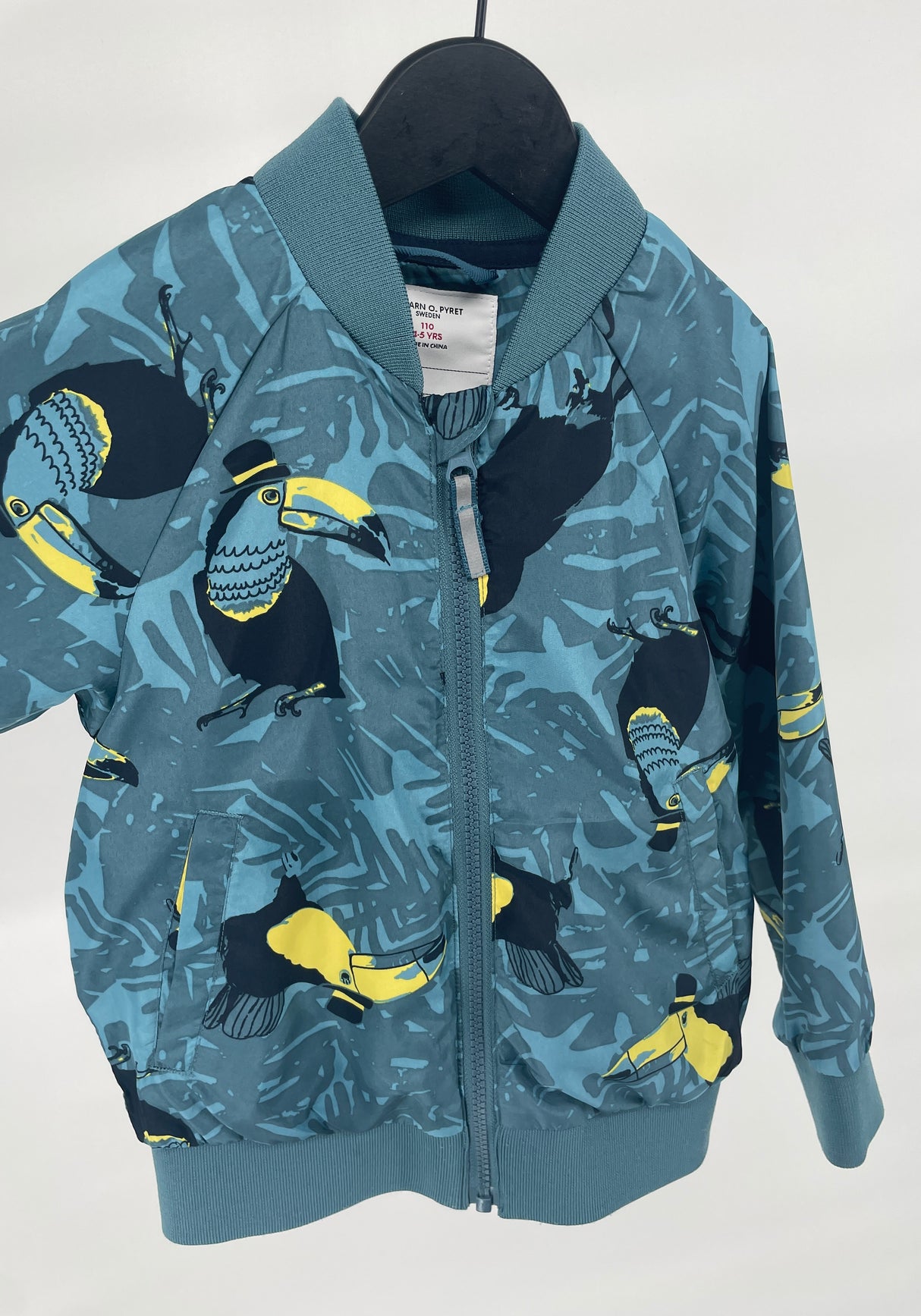 Bomber Jas Groen Toekan Print Maat 110