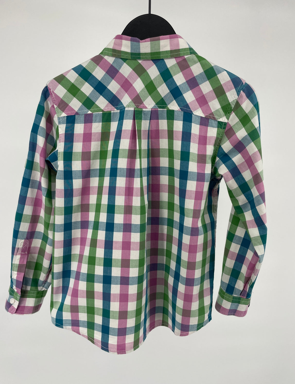 Overhemd Groen Roze Blauw Geblokt Maat 110 / 116