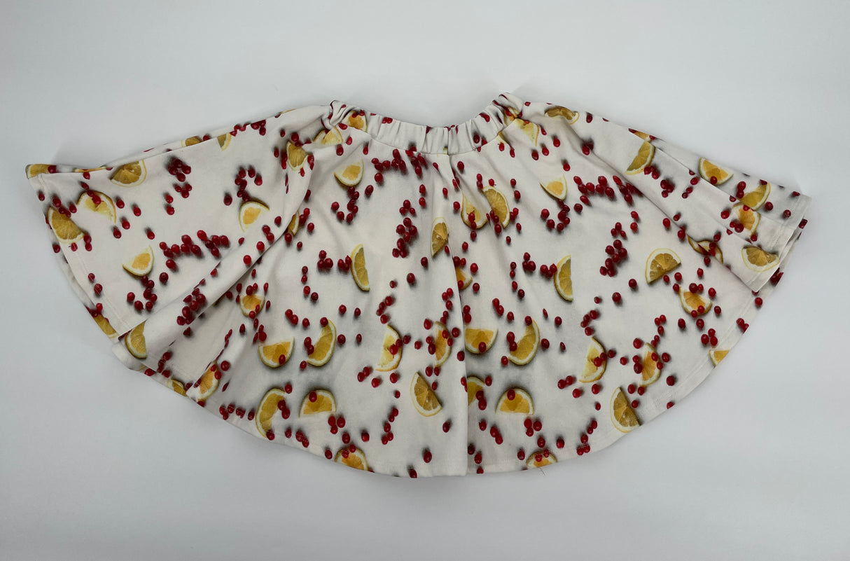 Rokje Beige met Fruit Maat 80 / 86