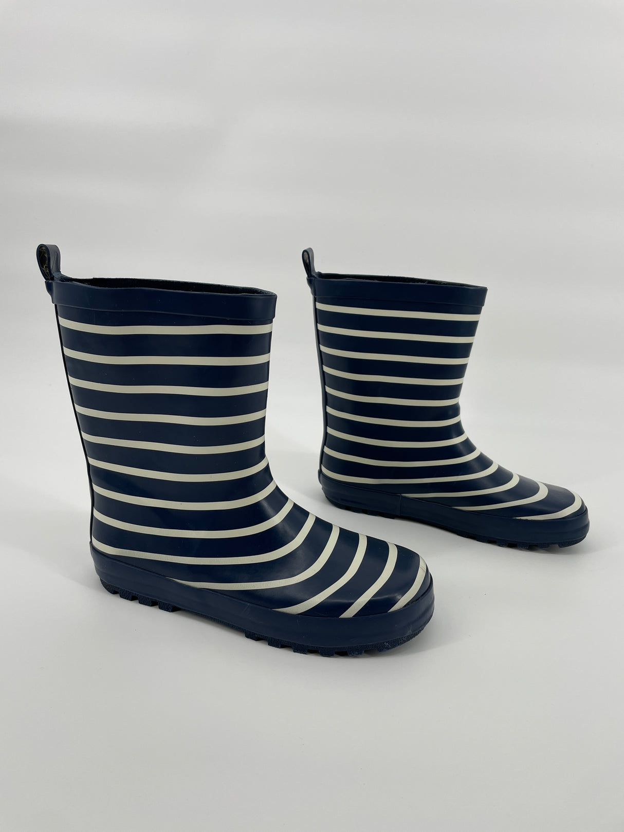 Regenlaarzen Donkerblauw met witte strepen Maat 34