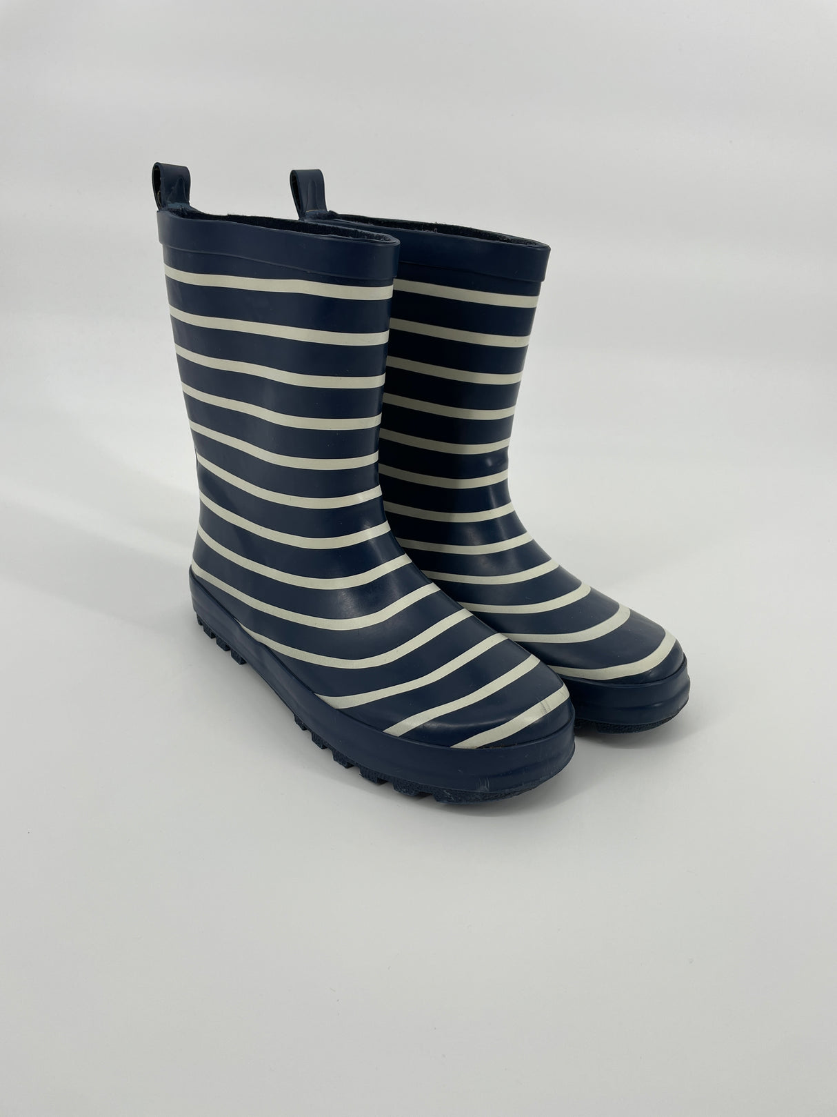 Regenlaarzen Donkerblauw met witte strepen Maat 34