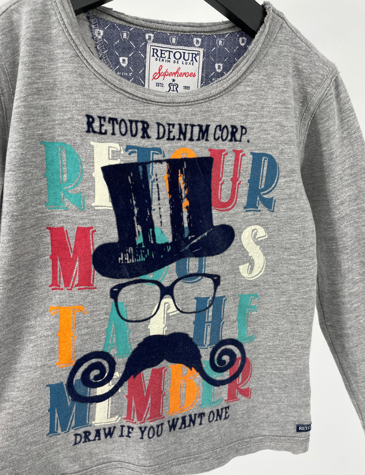 Longsleeve Grijs Moustache Maat 98