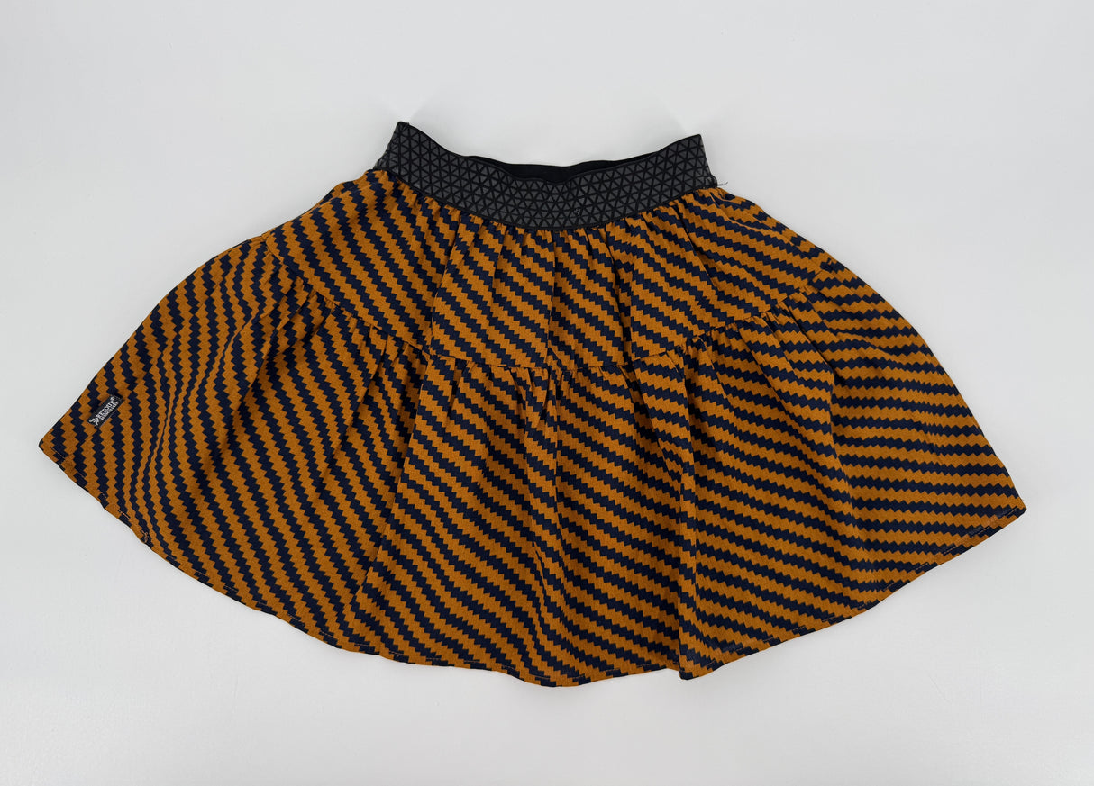 Rokje Bruin Donkerblauw Gestreept Maat 122 / 128