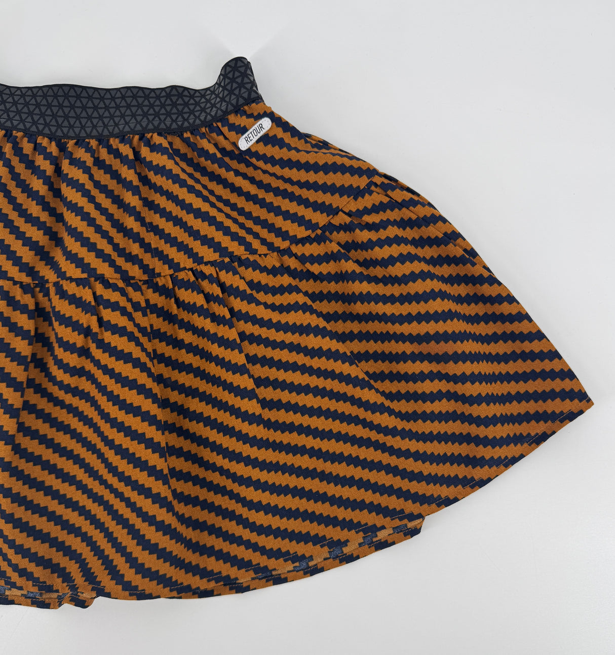 Rokje Bruin Donkerblauw Gestreept Maat 122 / 128