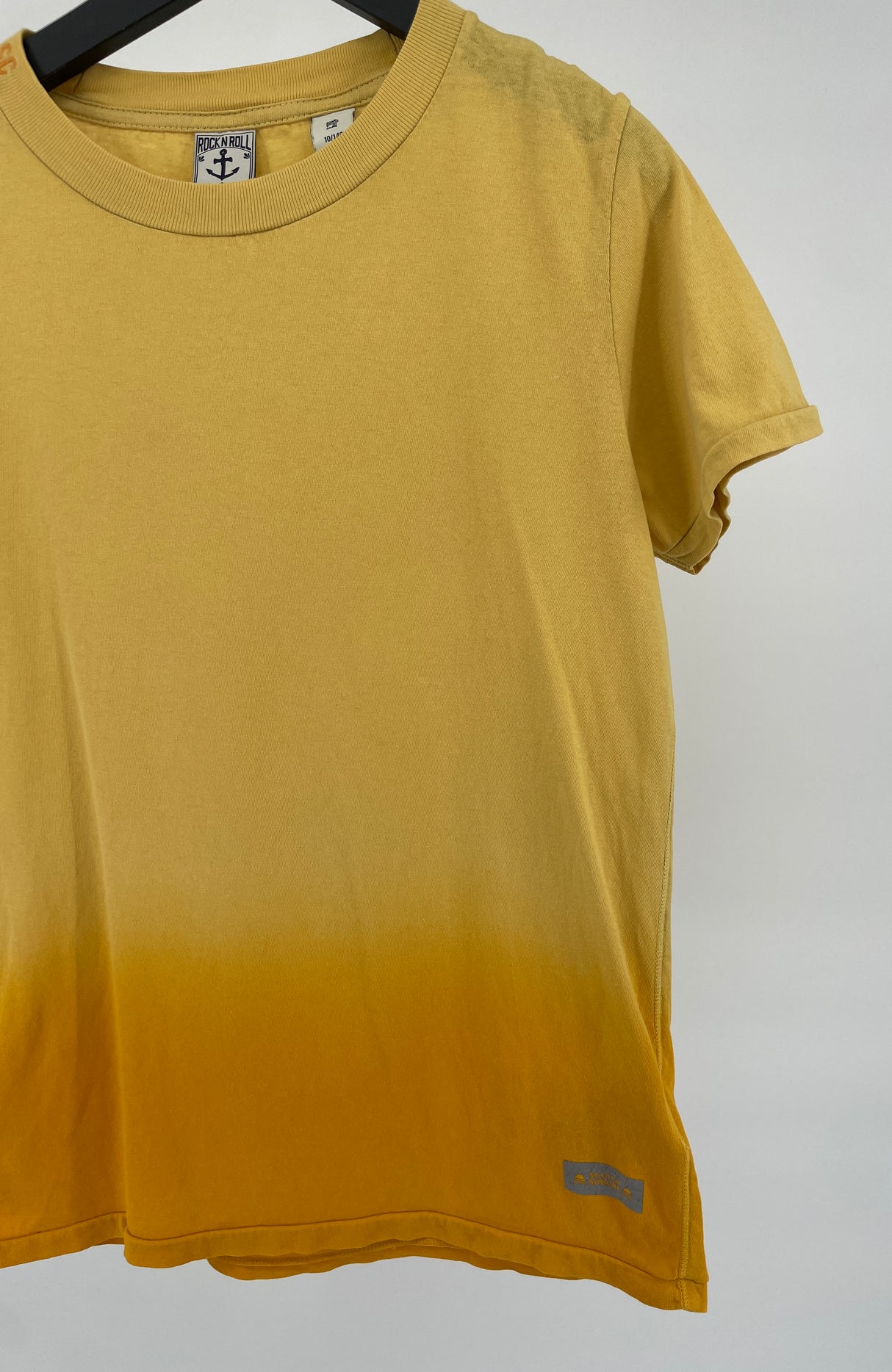 T-shirt Geel Dip Dye Oranje Maat 140